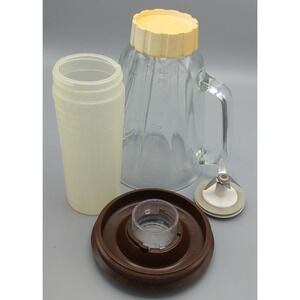 Vtg Glass 5 cup blender Replacement jar with Lid And cap Plus Blade Smoothie Cup